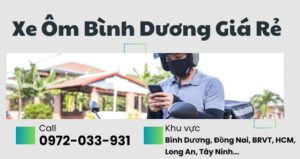 Đặt Xe Ôm Bình Dương Giá Rẻ - Gọi Ngay 0972033931